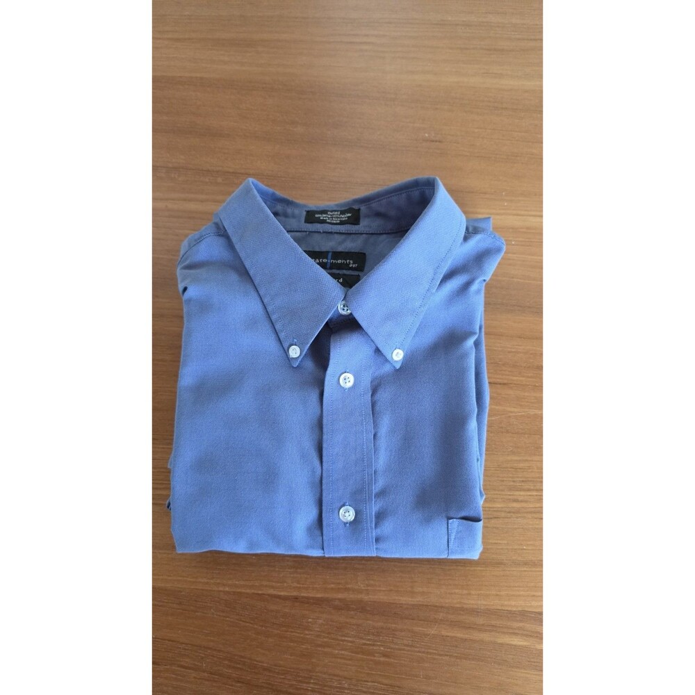 Oxford Men's 34/35 Button Down Long Sleeve Shirt Blue